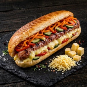 Фото товара 'Сырный Хот дог в булке'