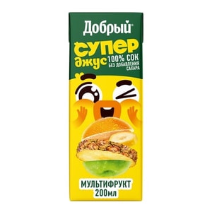 Фото товара 'Сок Добрый Active kid мультифрукт 200мл.'