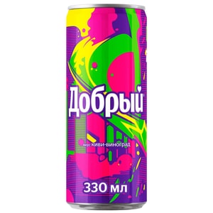 Фото товара 'Напиток Добрый Киви-виноград газированный, 330мл'