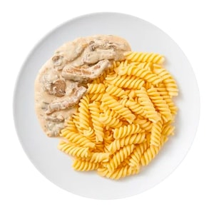 Фото товара 'Макароны с куриной печенью в сливочном соусе'